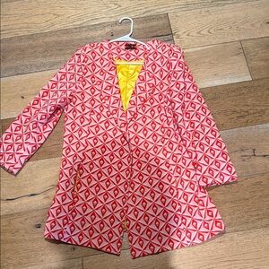 🌷ISLE Red and White Geometric Patterned Jacket